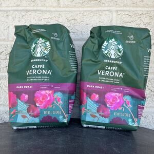 (2) Starbucks Caffe Verona Ground Coffee 12 Ounce Bags Premium Coffee - Exp 5/26